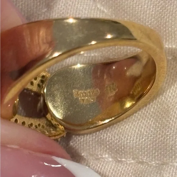 Lisa Robertson Elegant Gold and Silver Women's Ring Bronzo Italy - Picture 5 of 7